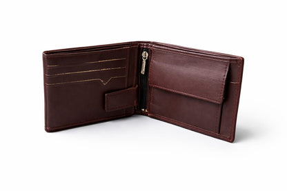 Premium Genuine Leather Bifold Wallet with Zip Pocket – Limited Edition | 5 Colors Available | Velto
