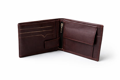 Premium Genuine Leather Bifold Wallet with Zip Pocket – Limited Edition | 5 Colors Available | Velto
