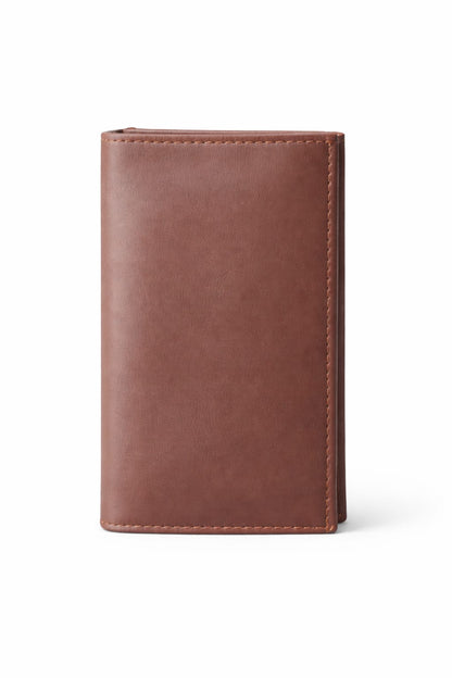 Executive Genuine Leather Long Wallet – Premium 7" Slim Design with ID Window & Secure Zip Pocket